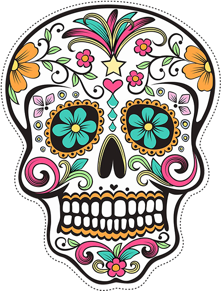 Clipart Watercolor Gingerbread Transparent Newspictures - Day Of The Dead Skulls Ideas (471x600), Png Download