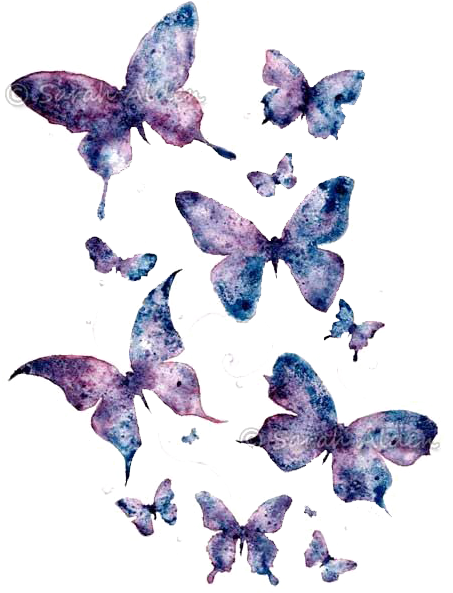 Report Abuse - Butterfly Watercolor Art (486x630), Png Download