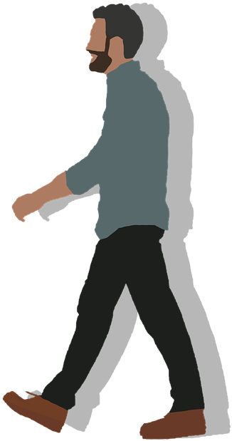 Walking Man Cartoon Clip Art Freeuse Download - Cartoon Man Walking Png (720x720), Png Download
