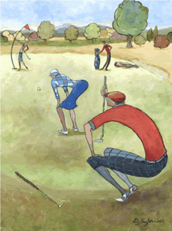 Golfer Drawing Watercolor Png Freeuse Download - Drawing (800x800), Png Download