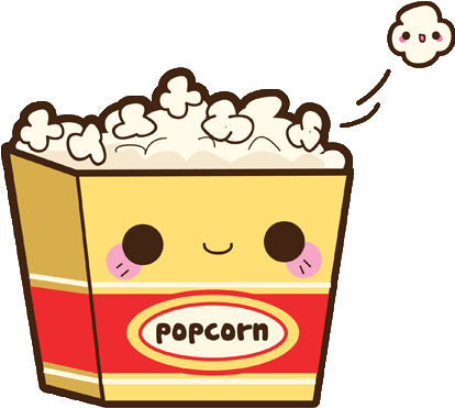 Kawaii Png Image Background - Kawaii Popcorn (515x499), Png Download