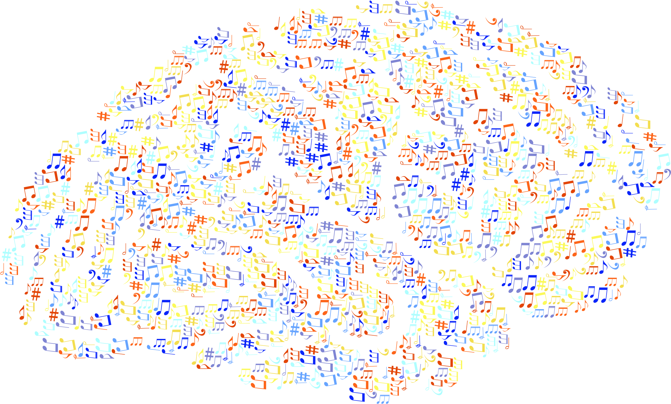 This Free Icons Png Design Of Musical Brain No Background (2333x1406), Png Download