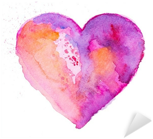 Love, Relationship, Art, Painting Sticker • Pixers® - Watercolor Heart (400x400), Png Download