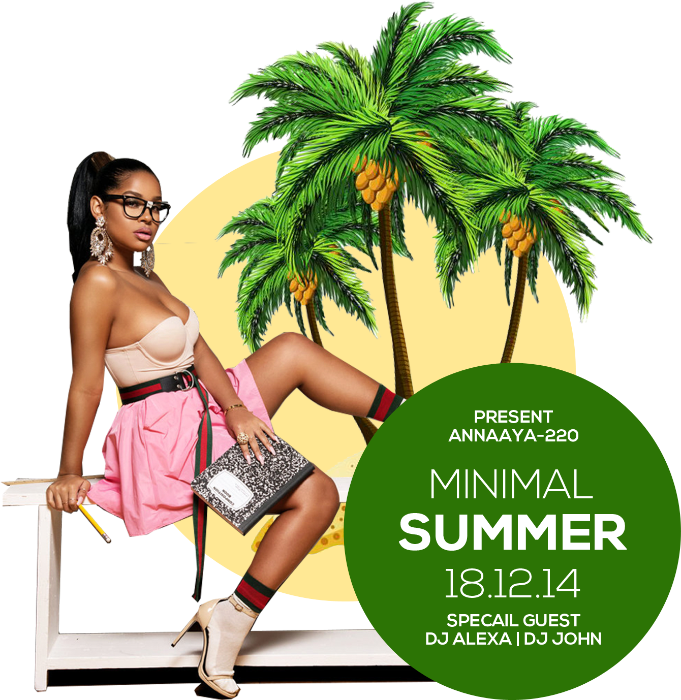 Hot Summer Png Backgrounds For Flyers - Botanical Art Deco Wallpaper For Home Contemporary (1500x1500), Png Download