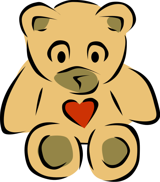 Stylized Teddy Bear Heart Clipper - Teddy Bear Clip Art (522x593), Png Download