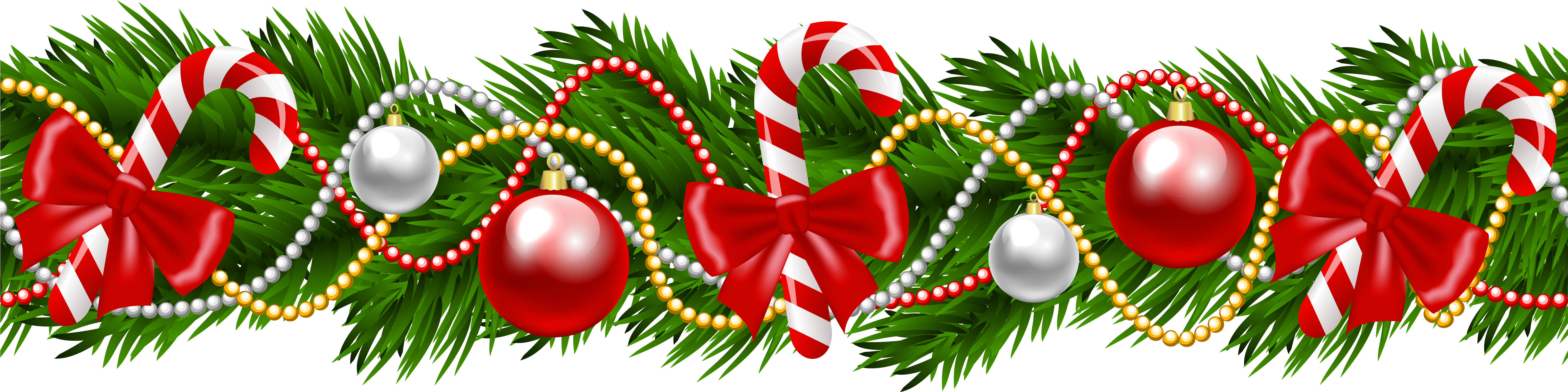 Garland Christmas Png - Christmas Garland Transparent Background (6211x1745), Png Download