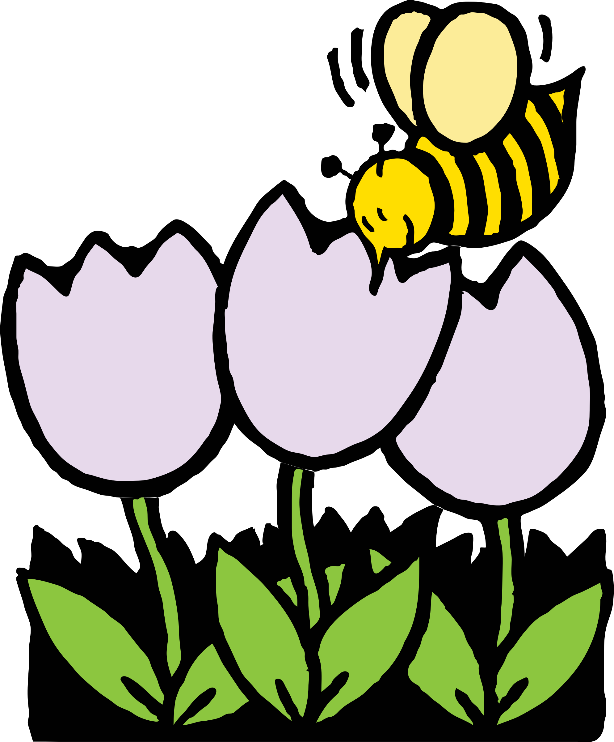 This Free Icons Png Design Of Bee And Flowers (1988x2400), Png Download