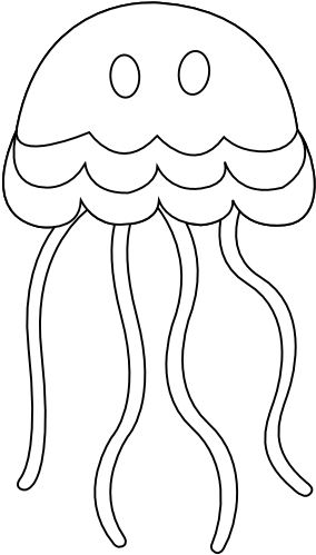 Net » Clip Art » Jellyfish Black White Line Animal - Jellyfish White Png (555x555), Png Download