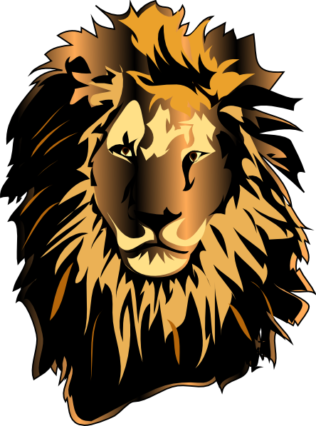 Lion Head Clip Art At Clker - Clipart Png Lion Head (444x597), Png Download