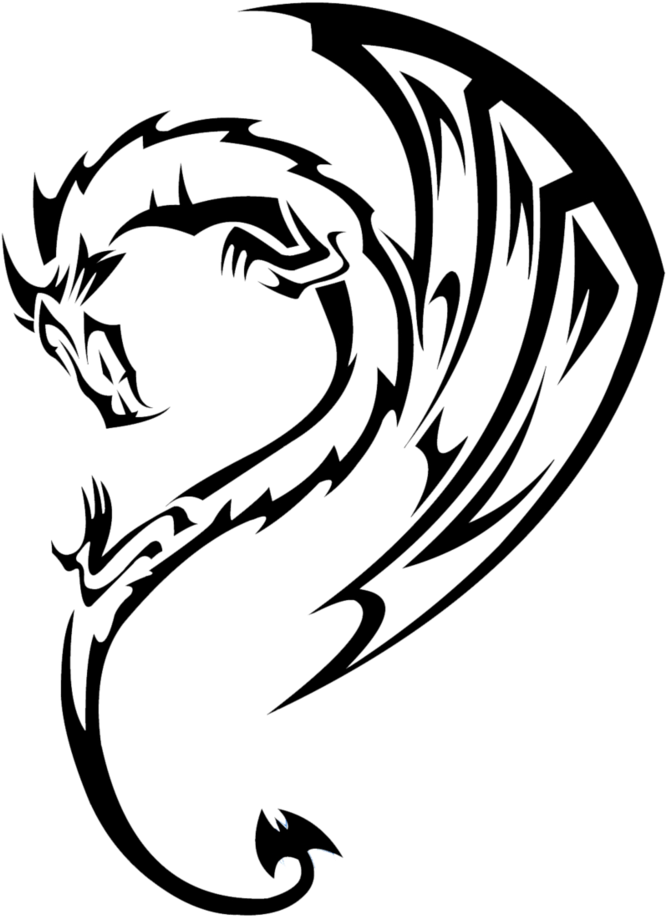 Dragon - Tribal Dragon (752x1063), Png Download