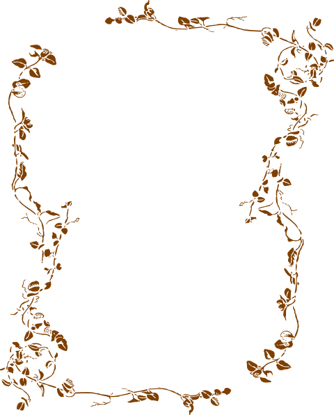 Leaf Border Black And White (480x596), Png Download