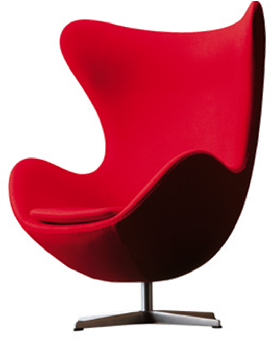 Red-chair - Arne Jacobsen Egg Chair (727x694), Png Download