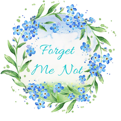 Forget Me Not Wreath - Cr Gibson Butterfly Bloom Lunch Dessert Plates 8 Count (450x470), Png Download