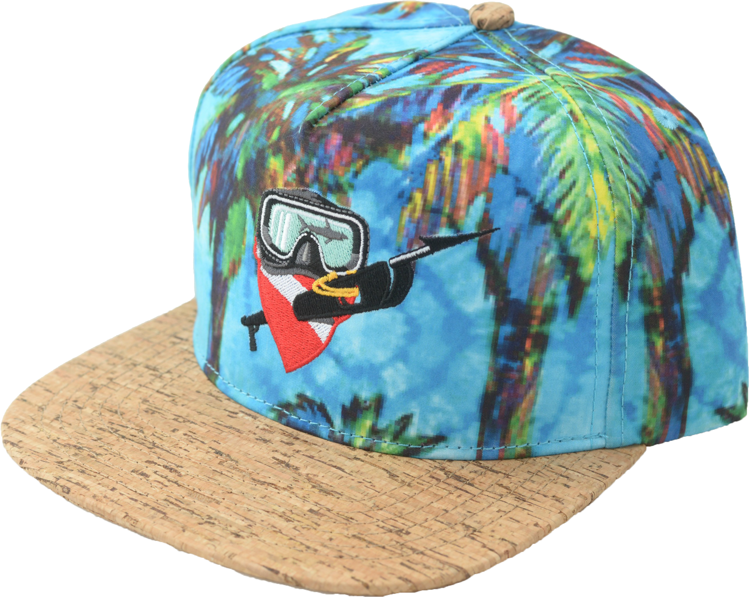 Cork Brim Watercolor Palm Tree Snapback - Baseball Cap (3040x2226), Png Download