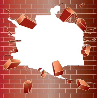 Broken Brick Png Transparent - Broken Brick Wall Png (397x400), Png Download