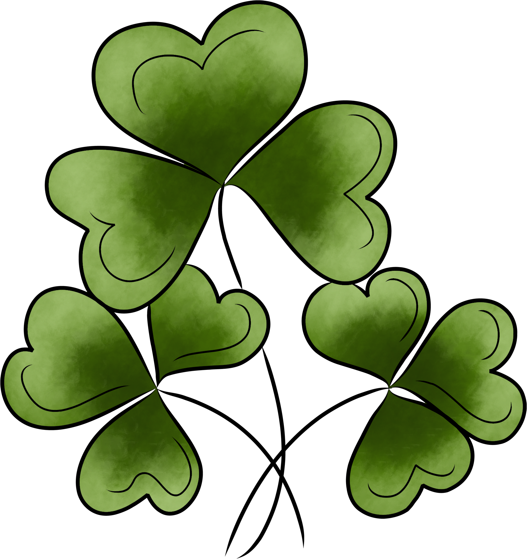 St Patrick Day - Irland Drei Kleeblätter Mitteilungskarte (1695x1800), Png Download
