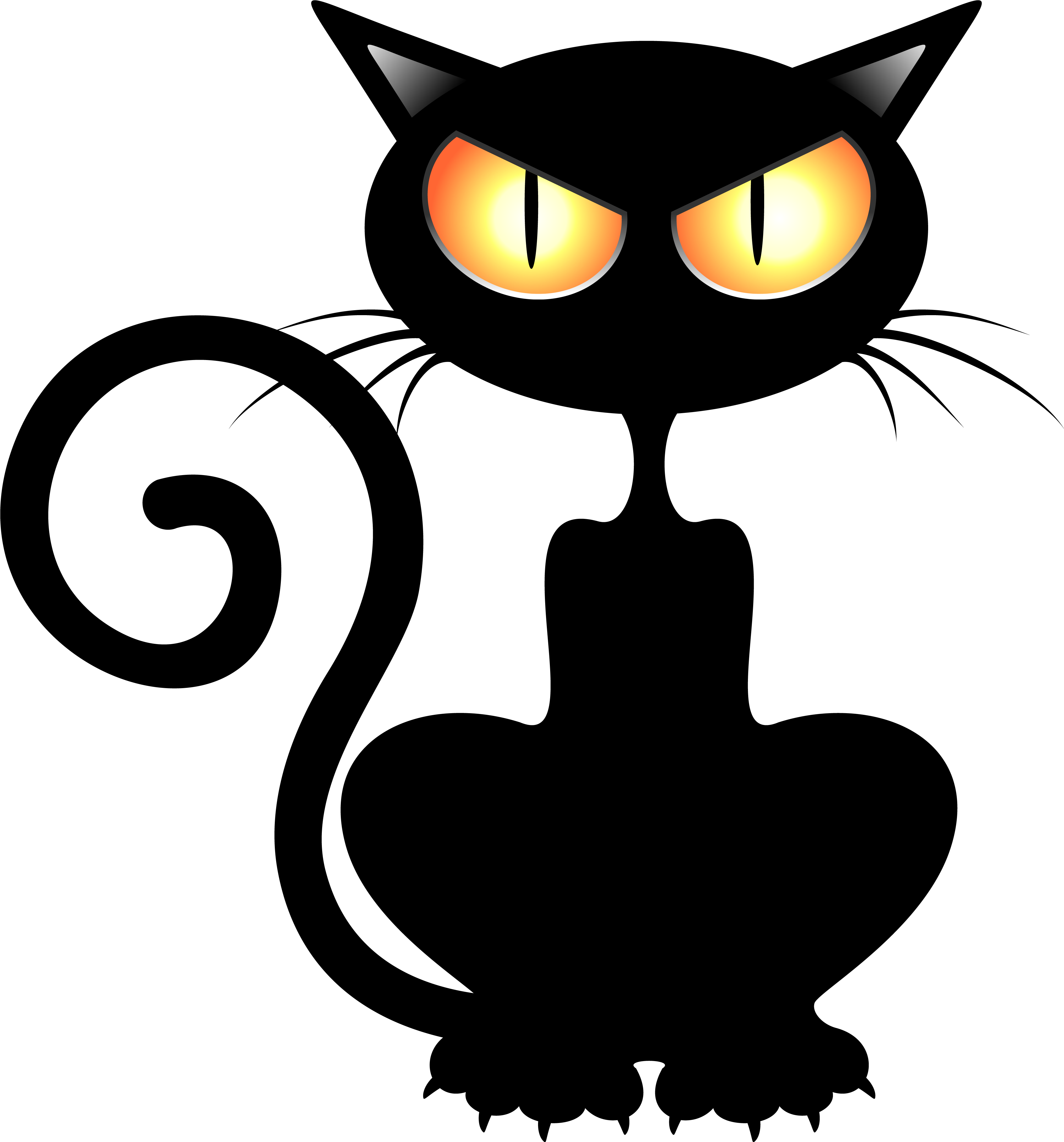 Black Cat Png Vector Clipart Picture - Black Cat Vector Png (4102x4406), Png Download