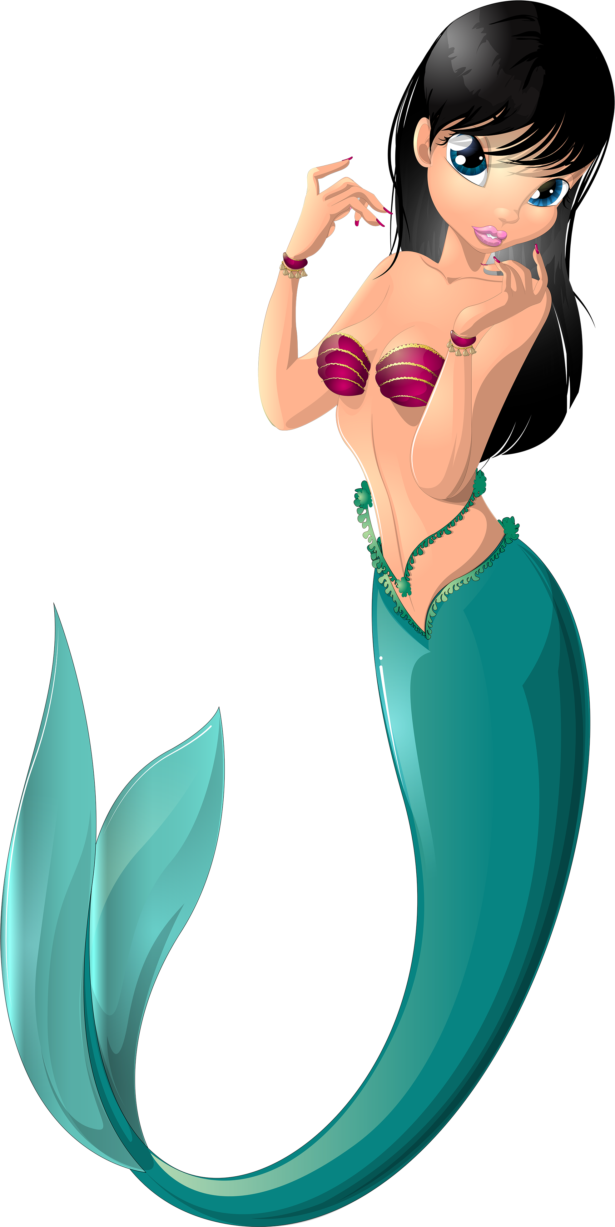 Mermaid Tail Clipart Professional - Mermaid Png (2060x4000), Png Download