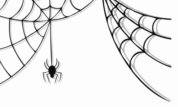 Halloween Spider Web Vector Free Png Photo - Halloween Spider Web Clipart (600x361), Png Download