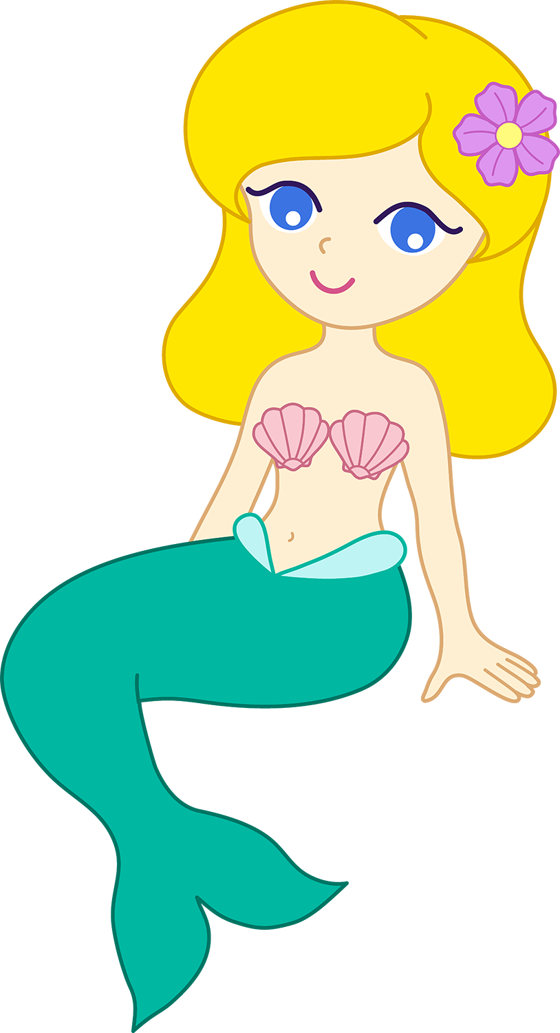 Mermaid Tail Clipart Watercolor - Blonde Mermaid Clipart (814x1500), Png Download