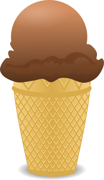 Ice Cream Cone Clip Art - Chocolate Ice Cream Vector (342x594), Png Download