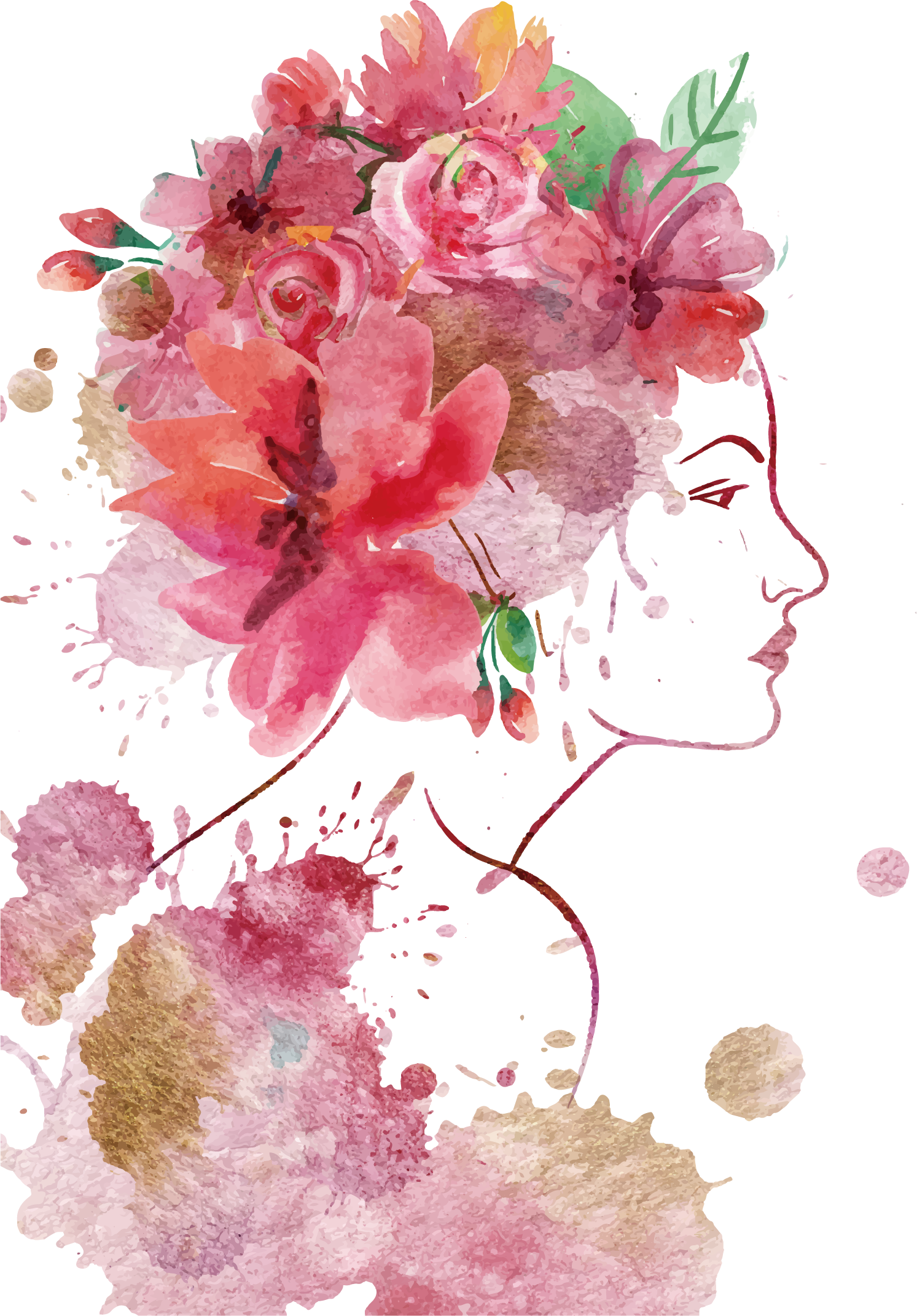 Graphic Woman Painting International Womens Day Women - Cartão Dia Da Mulher (1493x2140), Png Download