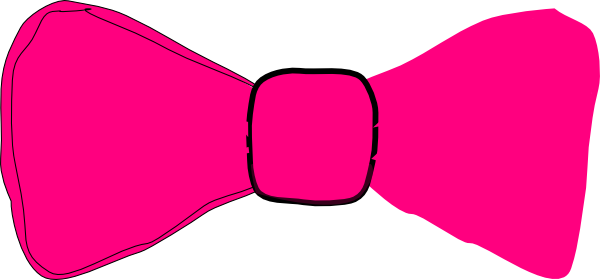 Pink Bow Tie Clip Art At Clker - Pink Bow Tie Png (600x280), Png Download