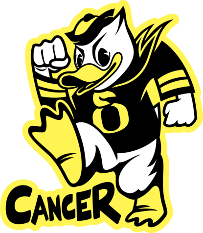 The Ducks Will Take The Field In The Uniforms At Autzen - Oregon Stomp Out Cancer (415x476), Png Download