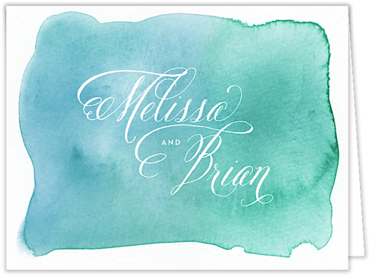 Watercolor Wash Folded Note - Calligraphy (620x620), Png Download
