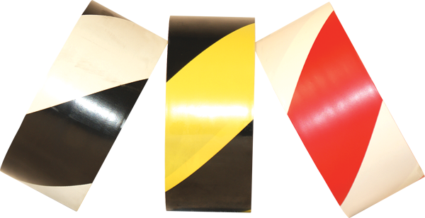 Safety Striped Pvc Marking Tape - Pvc Warning Tape (600x308), Png Download