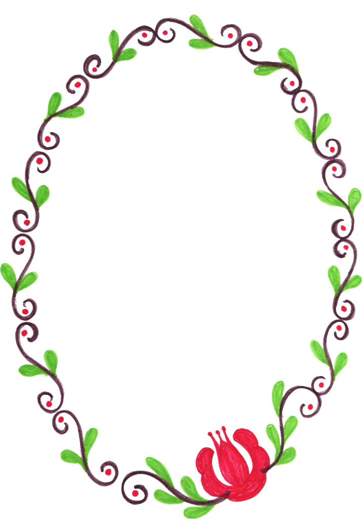 Png File Size - Flower Oval Frame Png (714x1024), Png Download