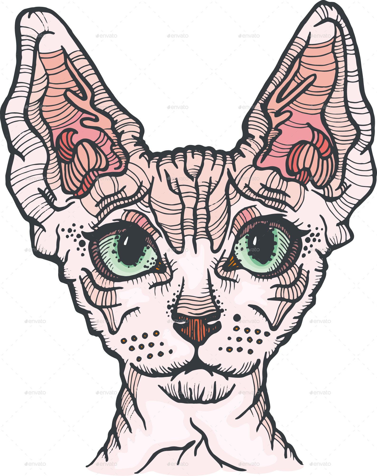 Cat 5 - Sphynx Cat Coloring Page (1587x2001), Png Download