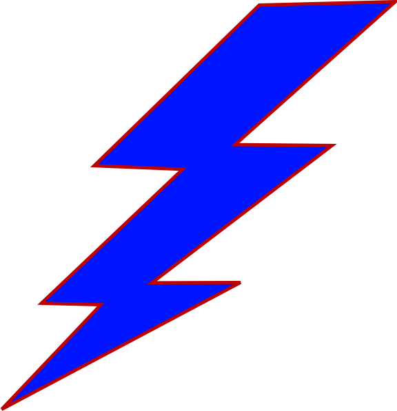 Jpg Black And White Stock Green Lighting Bolt Clipart - Red And Blue Lightning Bolt (576x597), Png Download