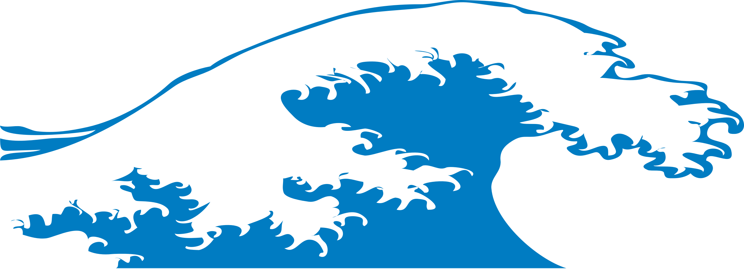 Sea Wave Png - Wave Clipart (2400x870), Png Download