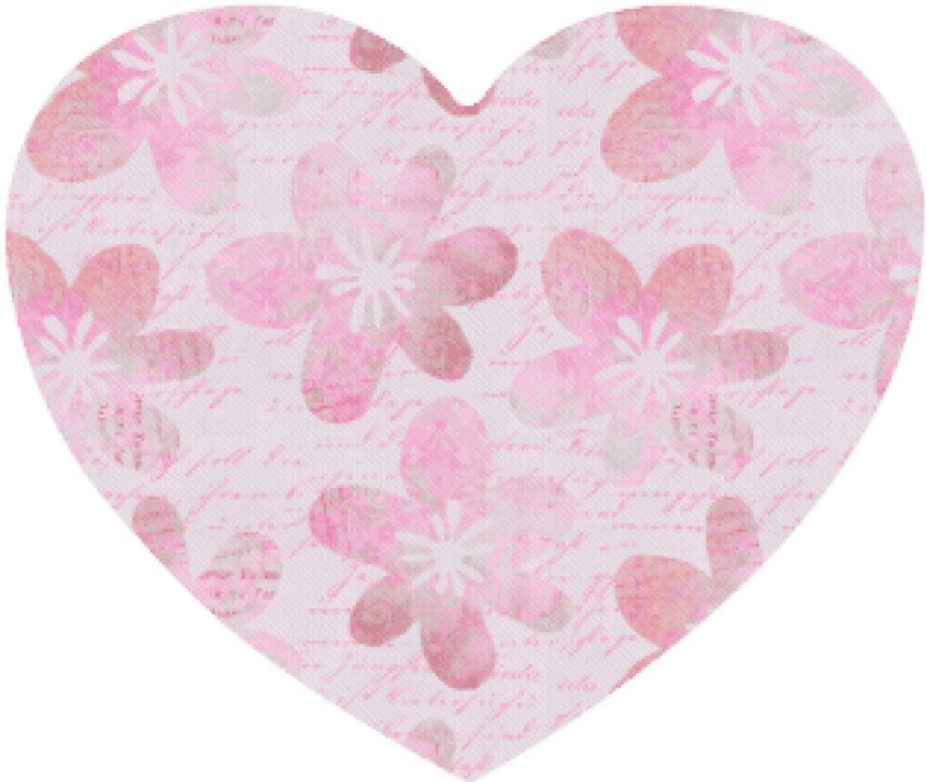 Watercolor Flower Pattern Heart-shaped Mousepad - Heart (500x500), Png Download