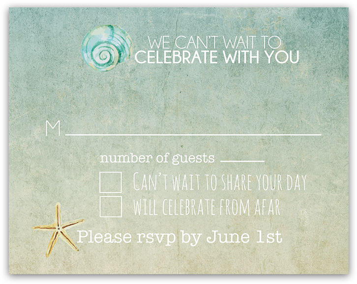 Beach Wedding Rsvp Cards (900x900), Png Download