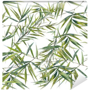 Watercolor Illustration Of Bamboo Leaves , Seamless - Blanc Naturals Anti Aging Vitamin C Serum Boo, Green (400x400), Png Download