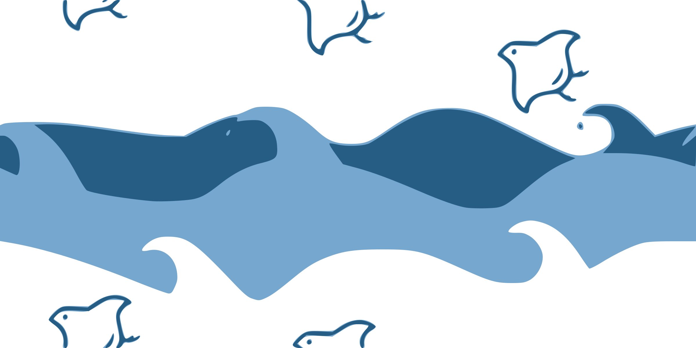 This Free Icons Png Design Of Plover Over Sea Waves (2400x1200), Png Download