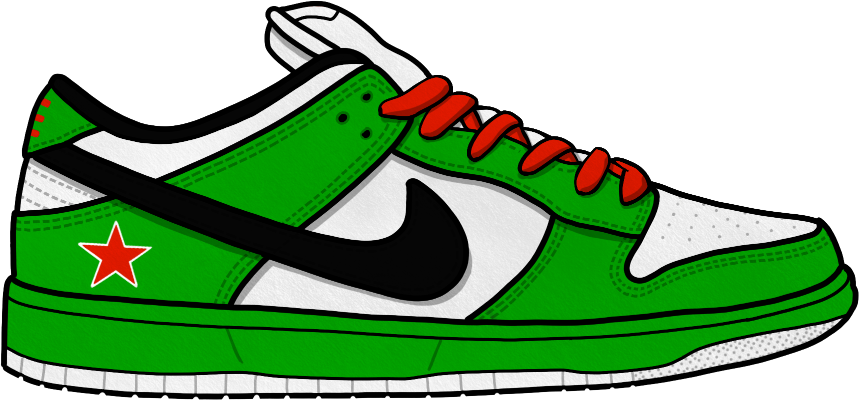 Converse Clipart Hip Hop Shoe Illustration - Nike Sneakers Clipart (2200x1467), Png Download