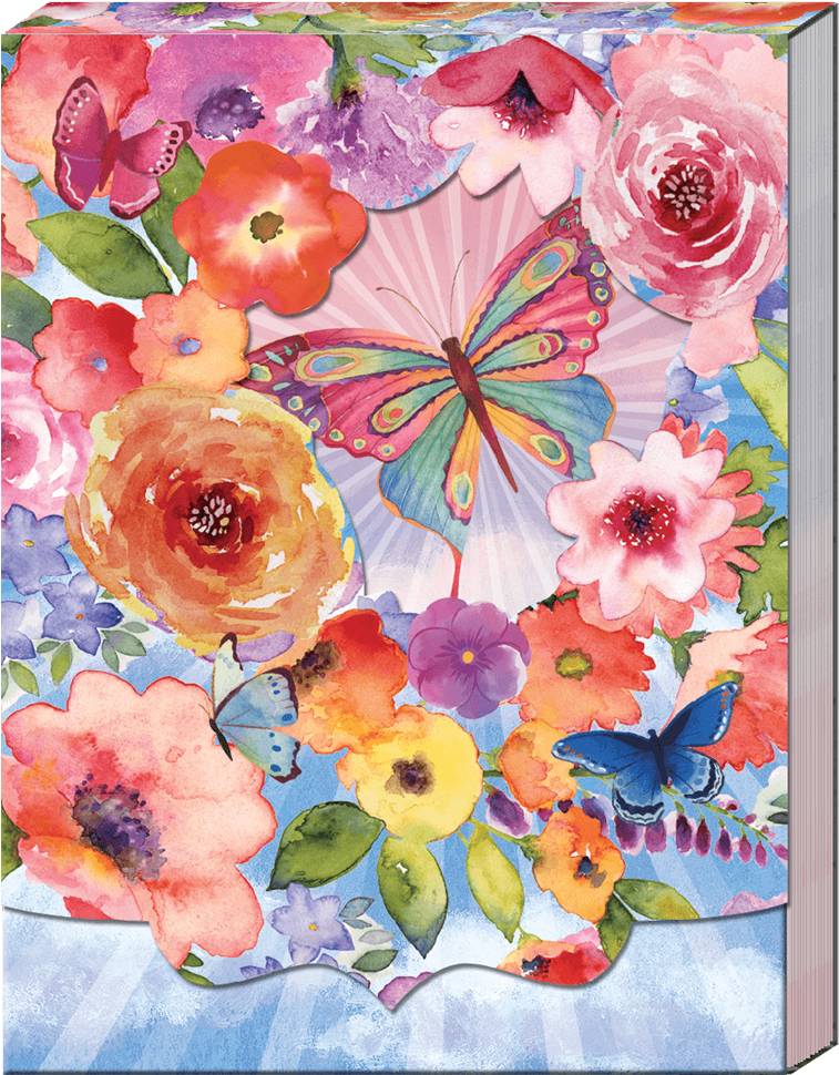 Butterfly Floral Window Pocket Note Pad - Notebook (1200x1200), Png Download