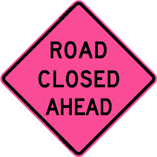 Road Closed Ahead - Road Work Ahead Sign (551x551), Png Download