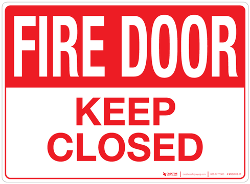 Fire Door Wall Sign - Fire Door Keep Closed Sticker, 5"x3.5" (500x373), Png Download