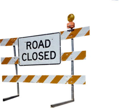 Pettis County Road & Bridge Department - Road Closed Transparent (400x362), Png Download