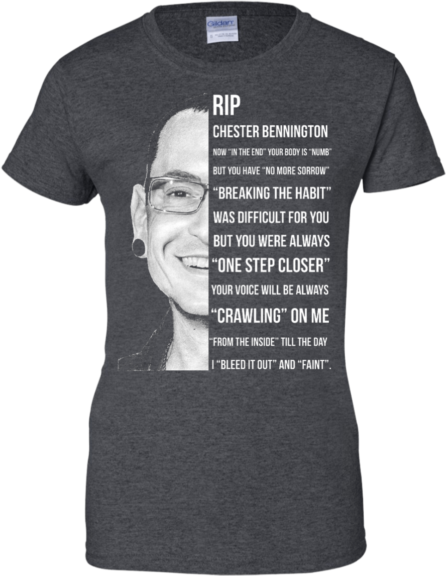 Image 368px Linkin Park Rip Chester Bennington, Breaking - August Girl T Shirts (1155x1155), Png Download