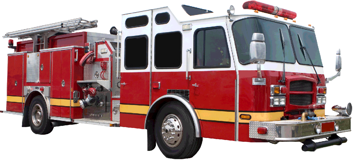 Fire Truck Transparent Background (1200x544), Png Download