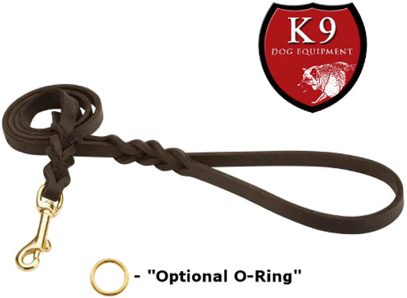 Braided Leather Dog Leash - Leash (600x503), Png Download