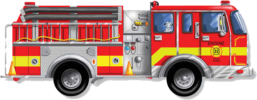 Fire Truck Png Background Clipart - Giant Fire Engine Floor Puzzle (561x570), Png Download