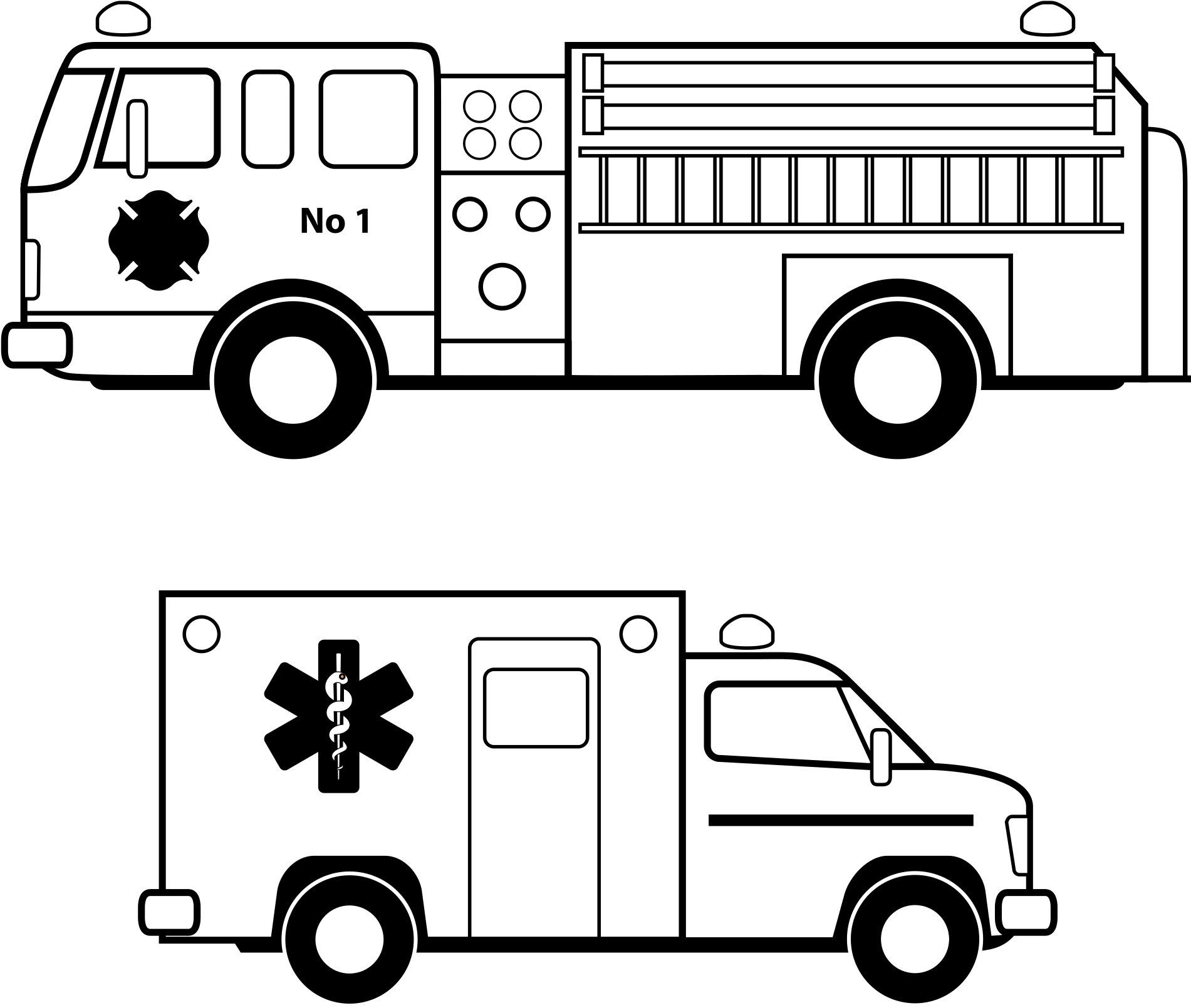 Popular Images - Black And White Ambulance (800x698), Png Download