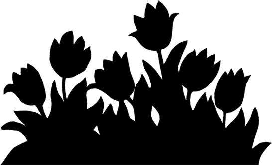 The Legend Of The Bed Of Tulips - Silhouettes Parterre De Fleurs (650x364), Png Download