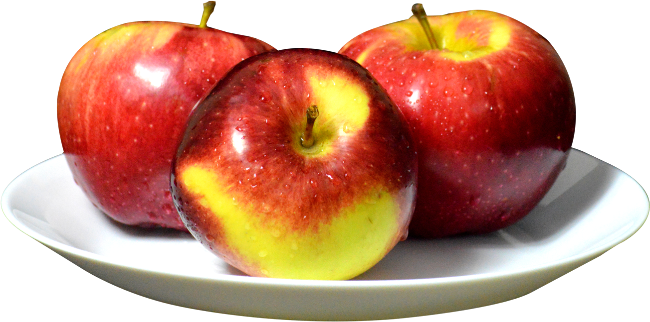 Apples On A Plate (1340x693), Png Download